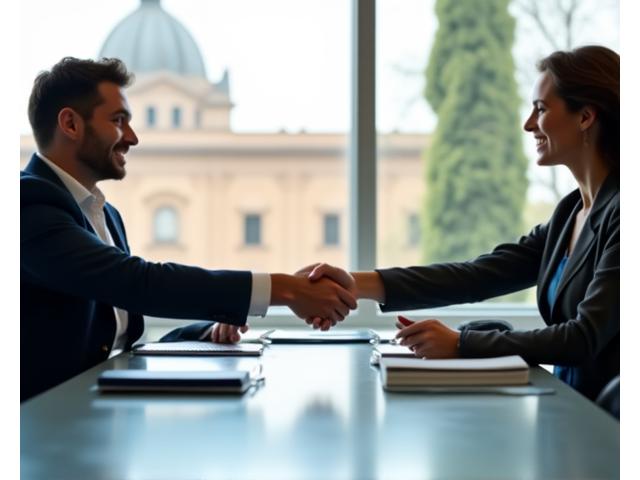Due persone che si stringono la mano in segno di partnership